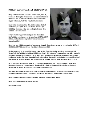 A preview of a PDF biography for Readhead, Harry Sanford